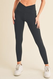 The Samie Cross Detail Black Leggings