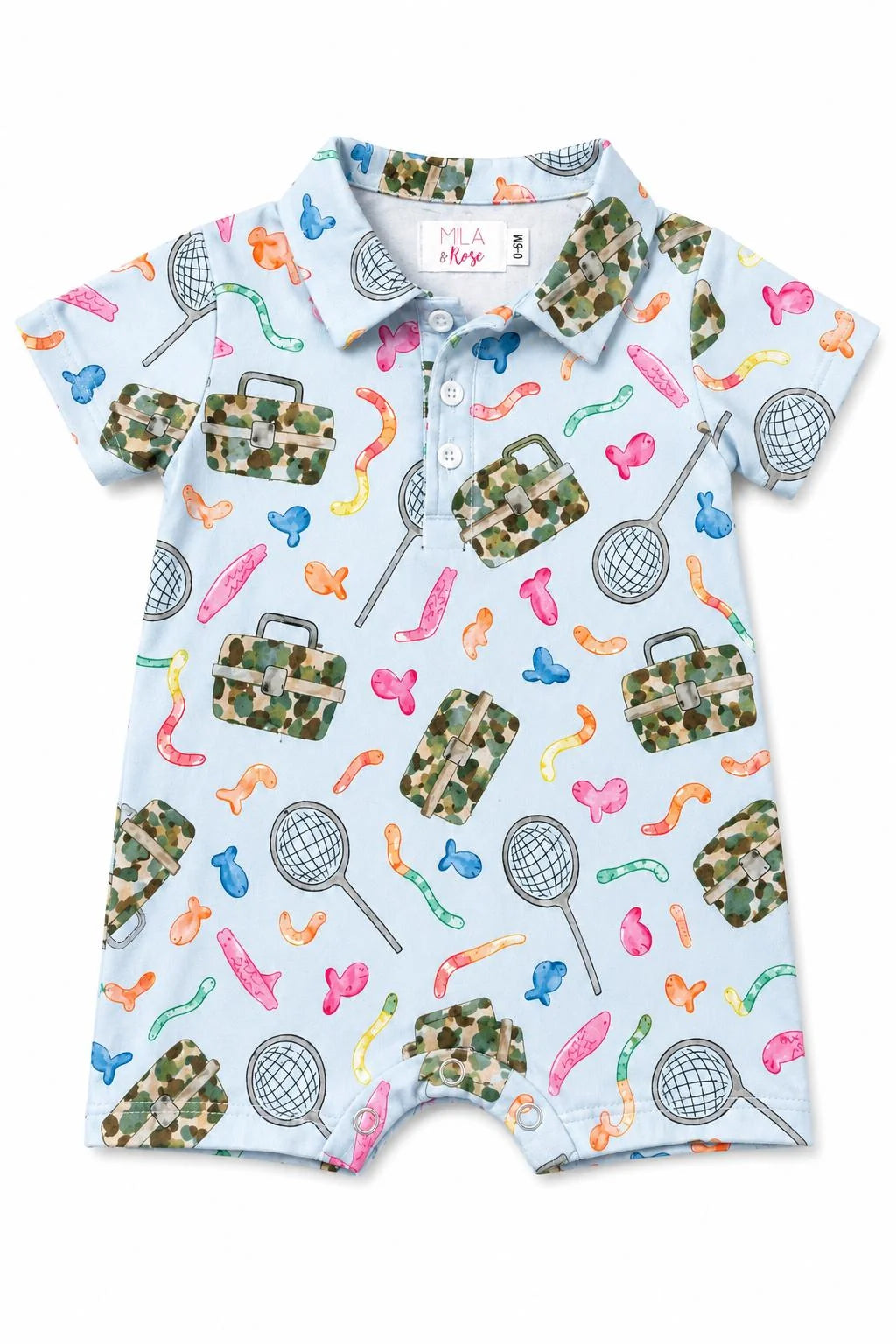 Fishing Snacks Polo Shorty One-Piece