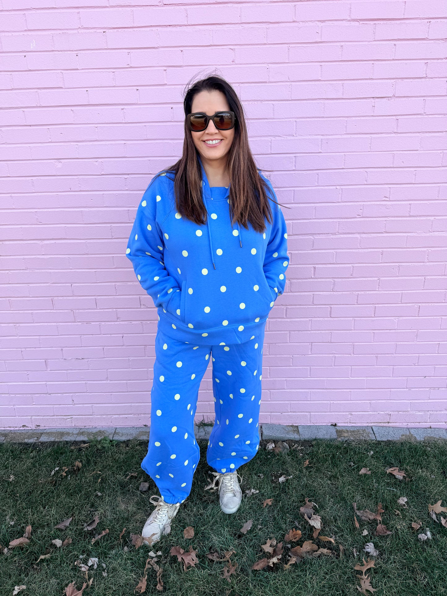 Blue Set with Yellow Polka Dots