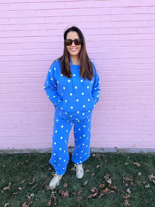 Blue Set with Yellow Polka Dots
