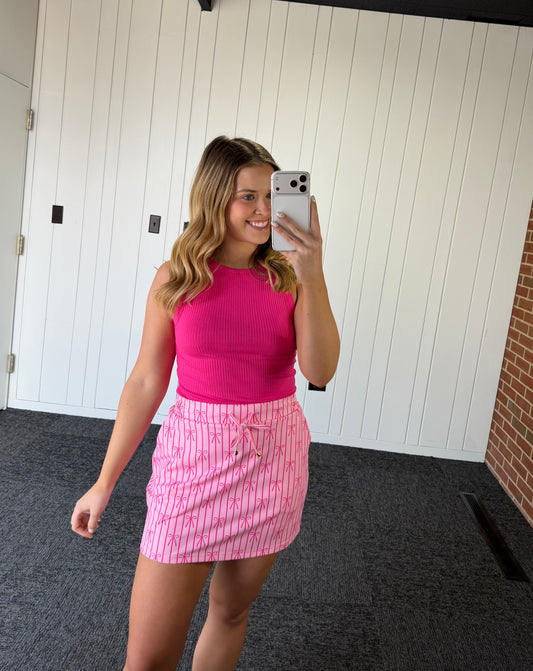 SOFT RIBBED TIGHT CREW NECK TANK TOP