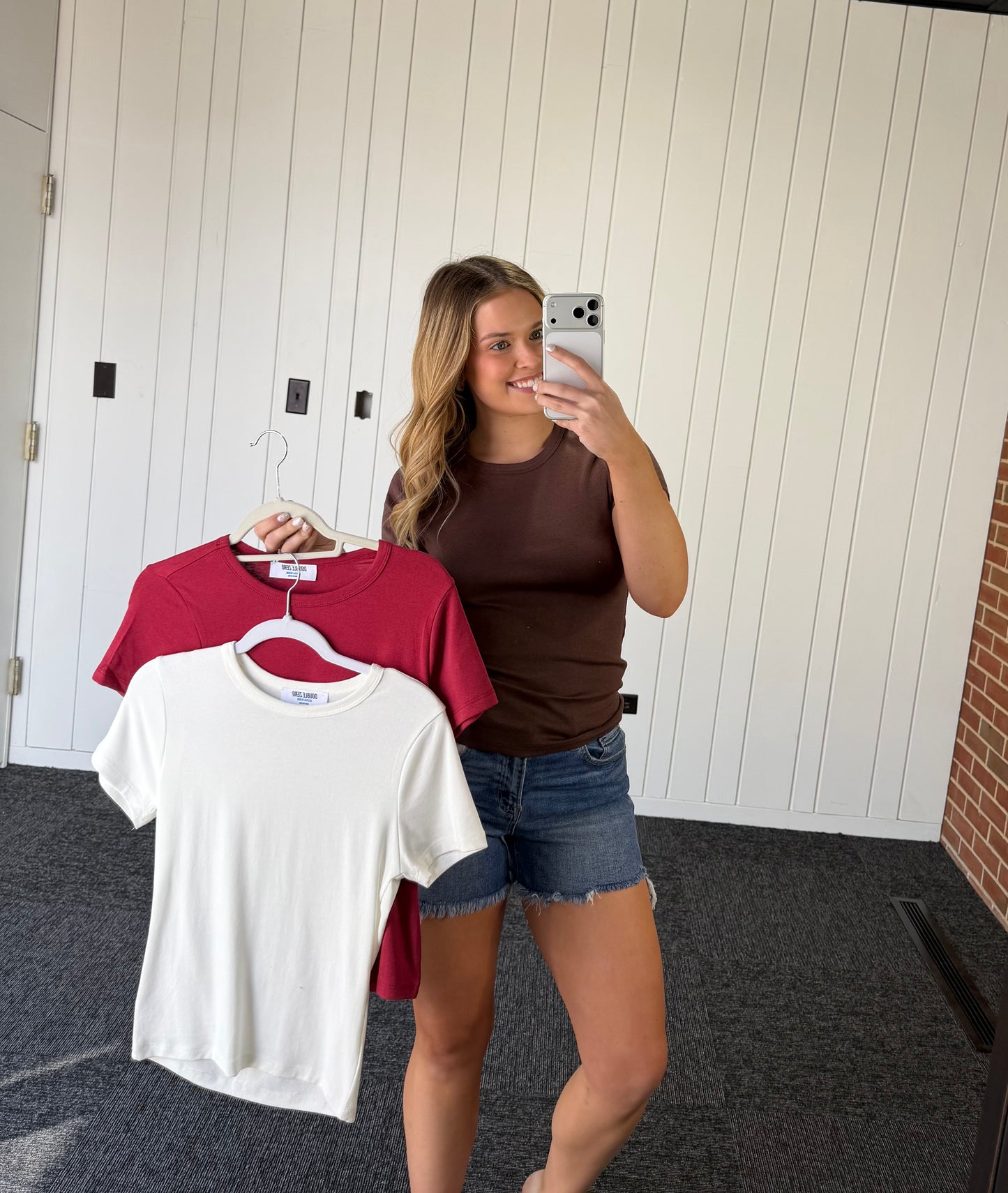 Mineral Washed Crew Neck Short Sleeve Top