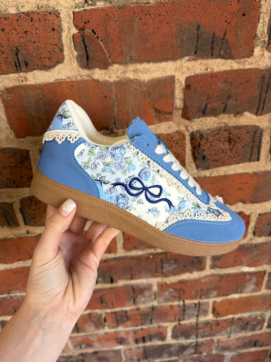 Blue Bow Sneakers