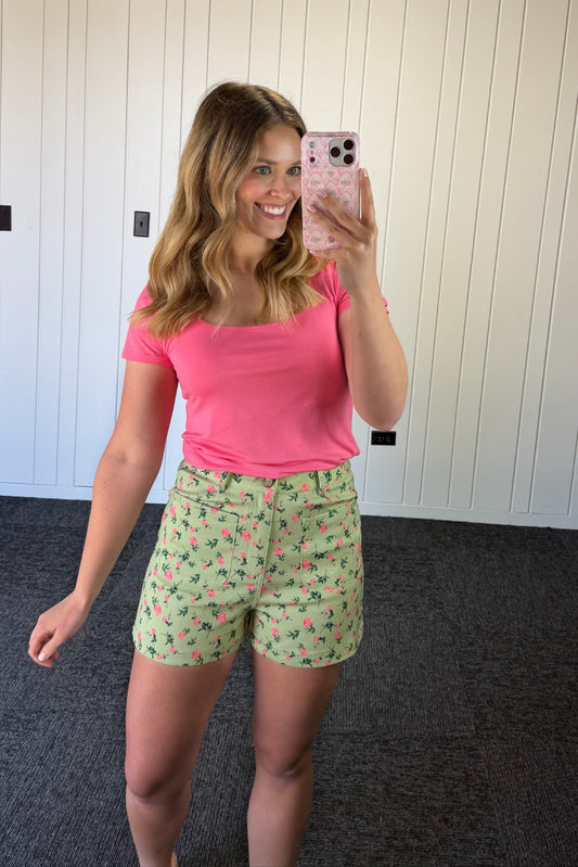 Botanical print shorts