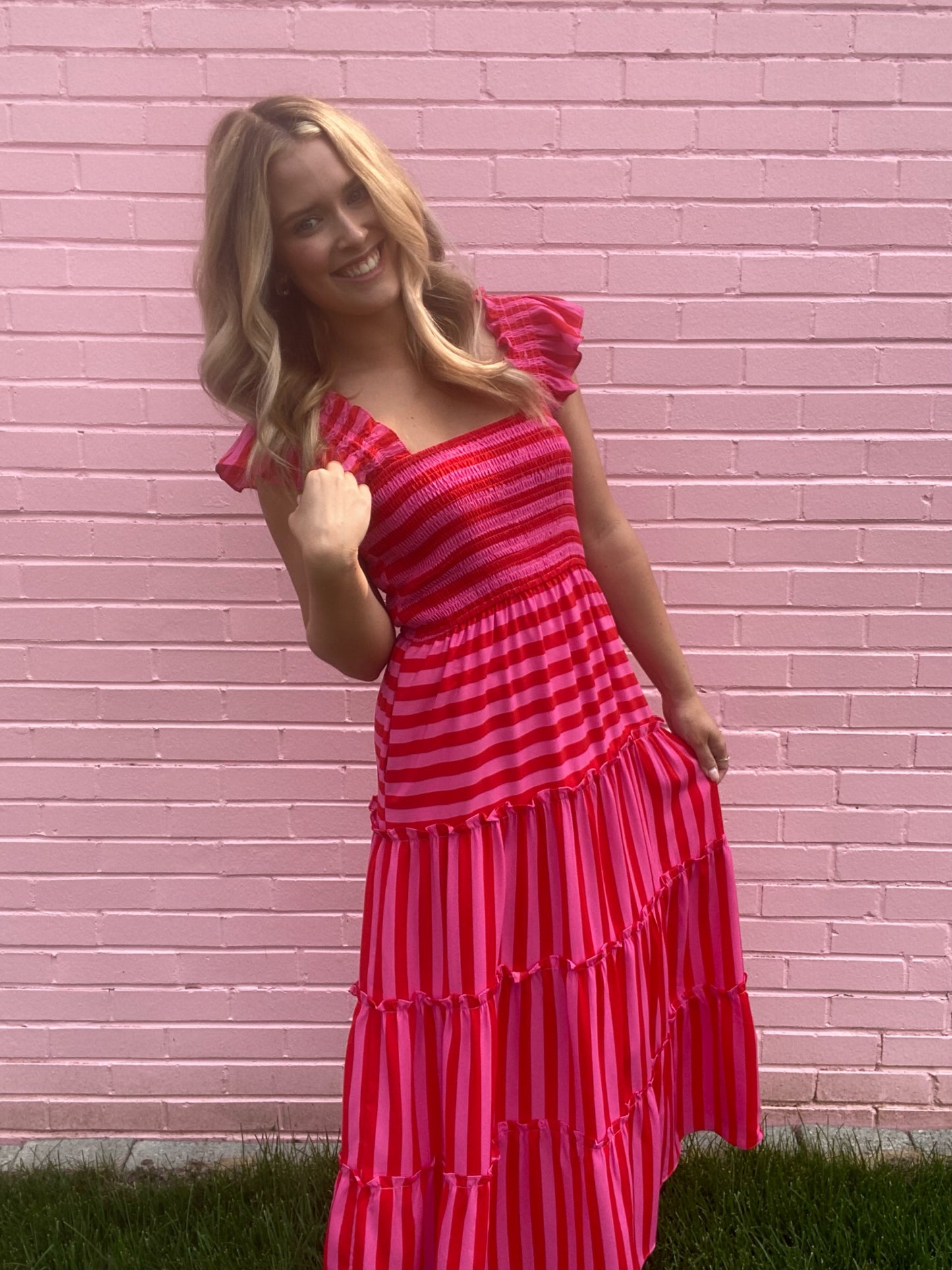 Rose Stripe Dress