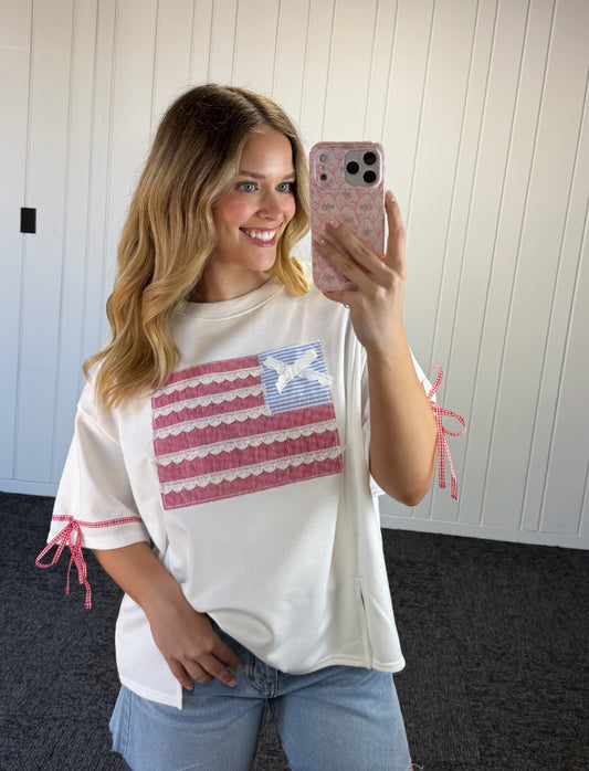 Cute Lace Flag Top