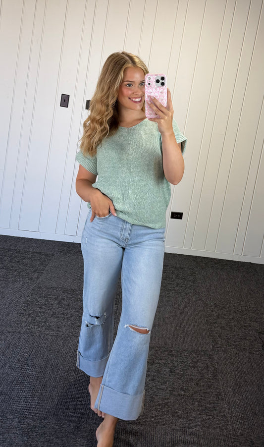 Cuffed Up Denim Jeans
