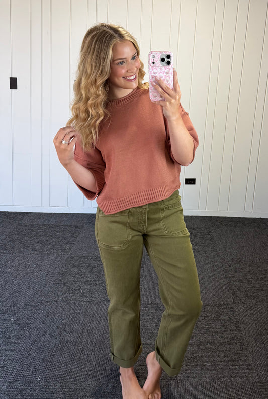 Olive You Slim Wide Jeans