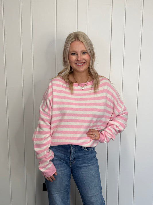 Off The Shoulder Striped Sweater