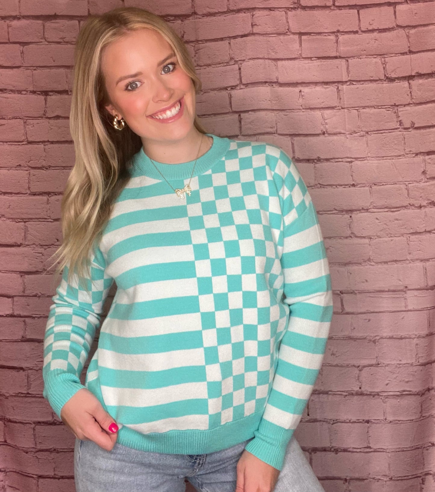 Stripe and Checkered Sweater