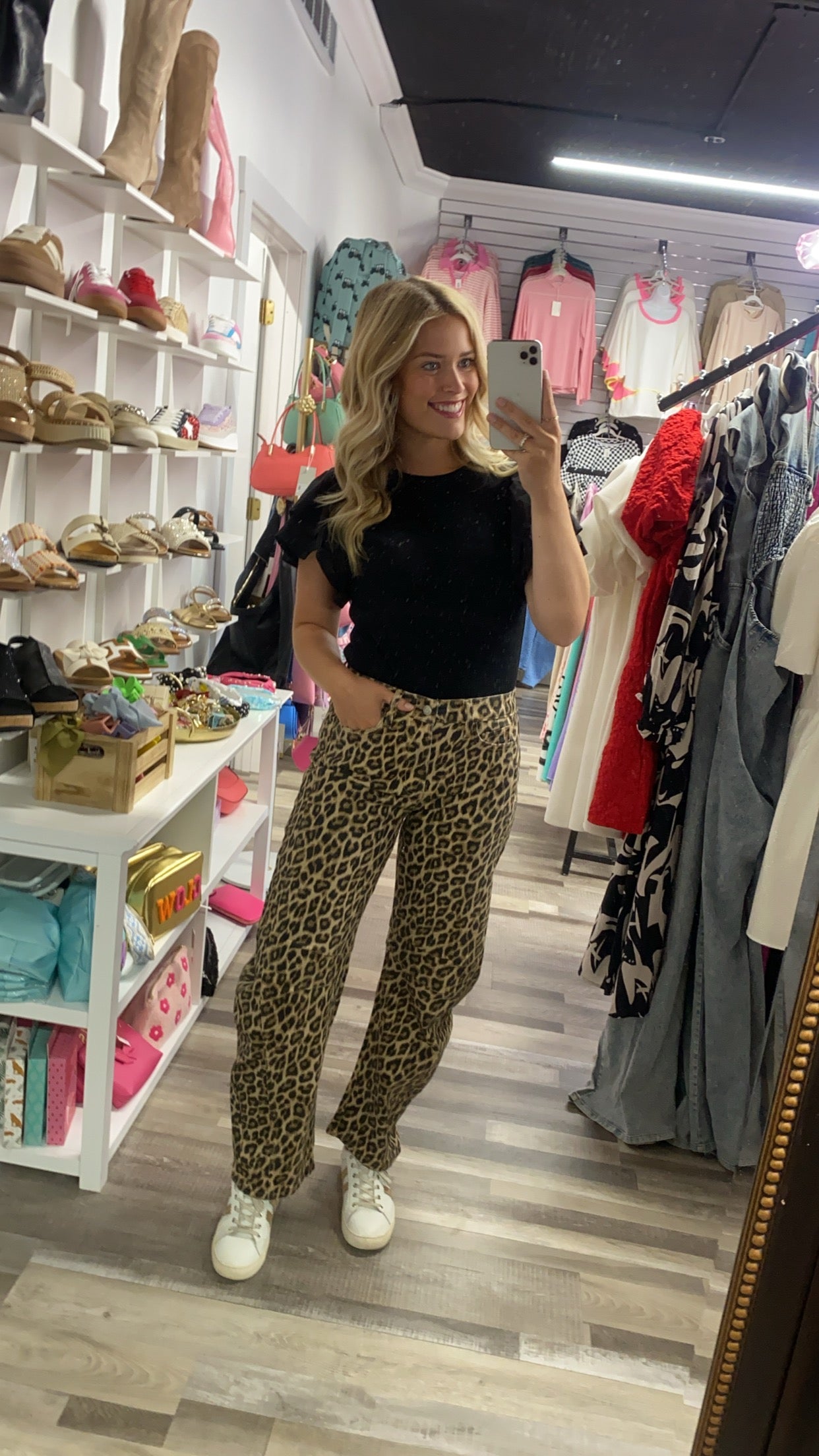 Cheetah Barrel Jeans