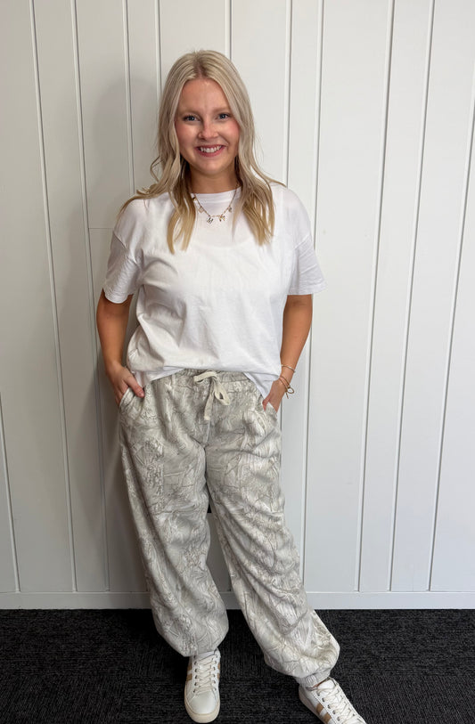 Tree Camouflage Print Jogger Pants