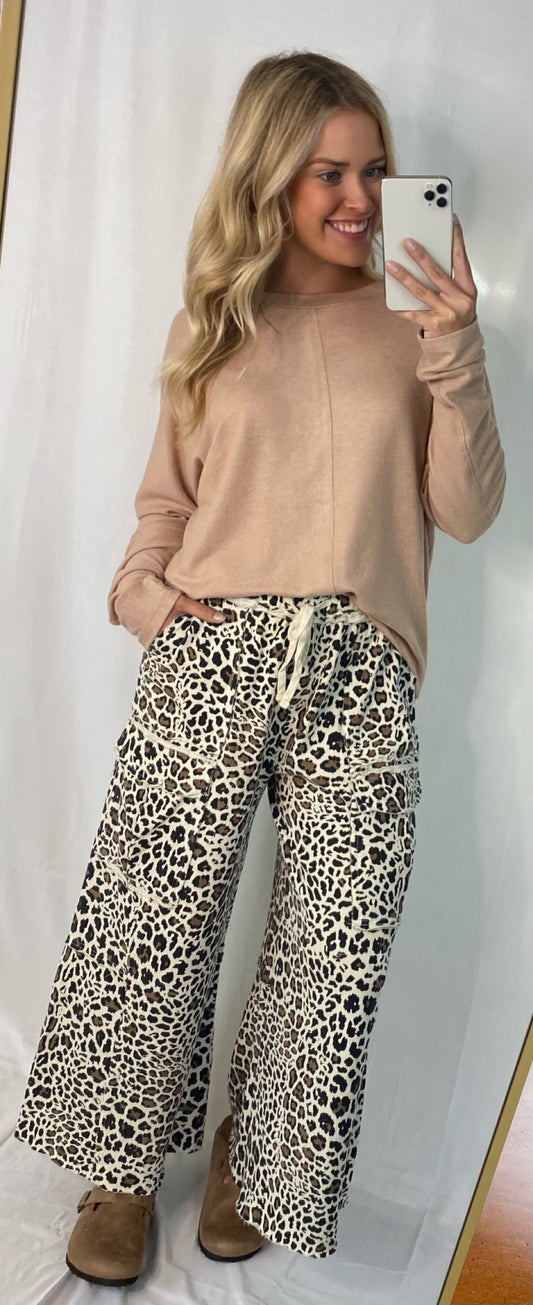 Animal Print Cargo Pants