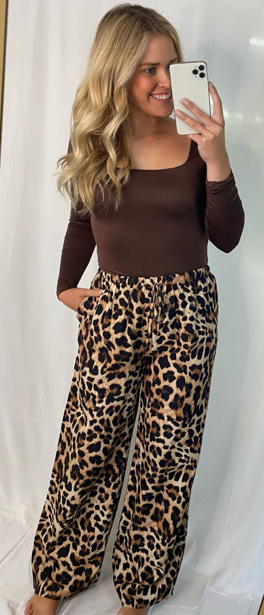 Cheetah Straight Leg Pants
