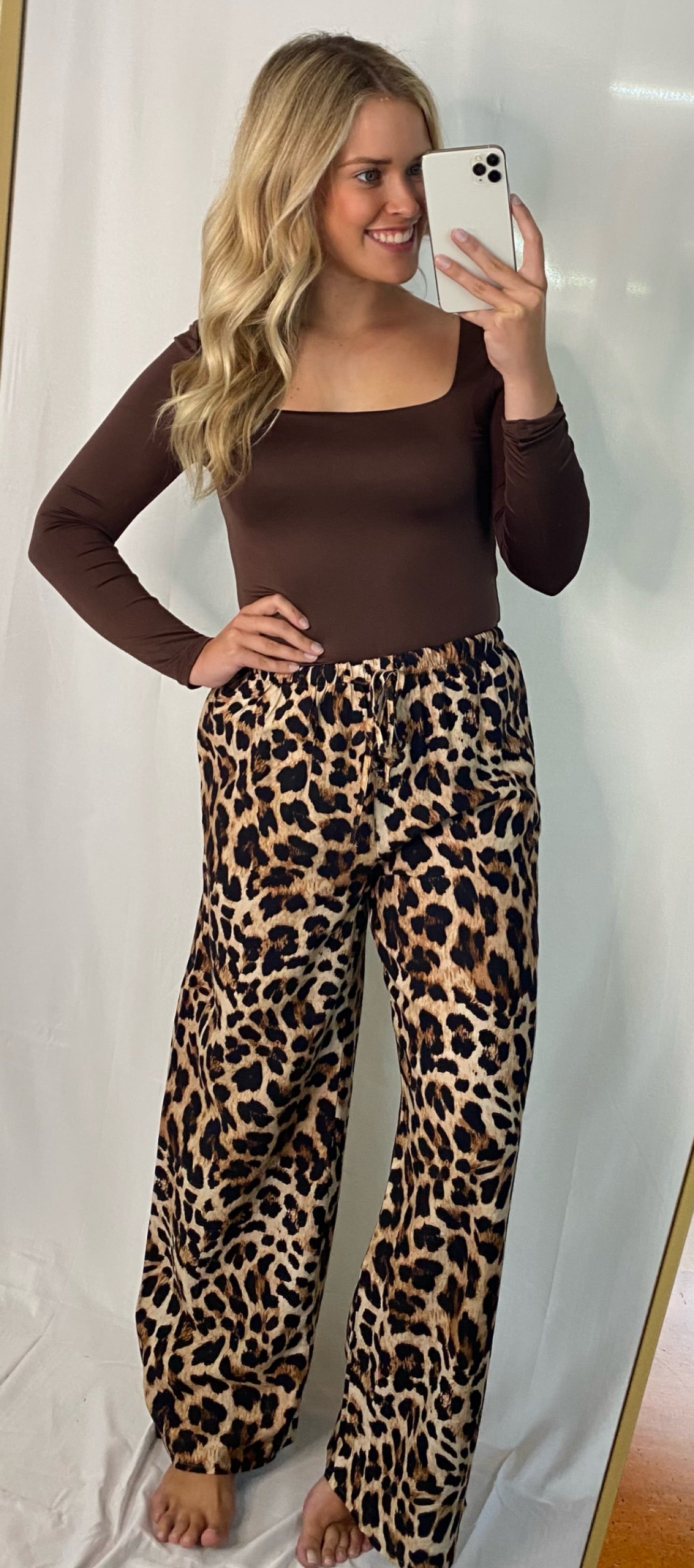 Cheetah Straight Leg Pants