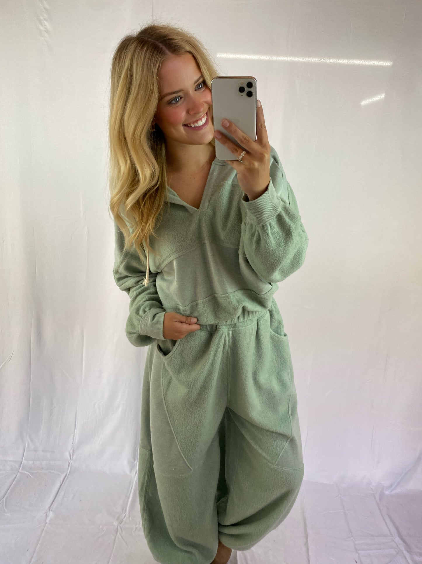 Sage Green Sherpa Jogger Set