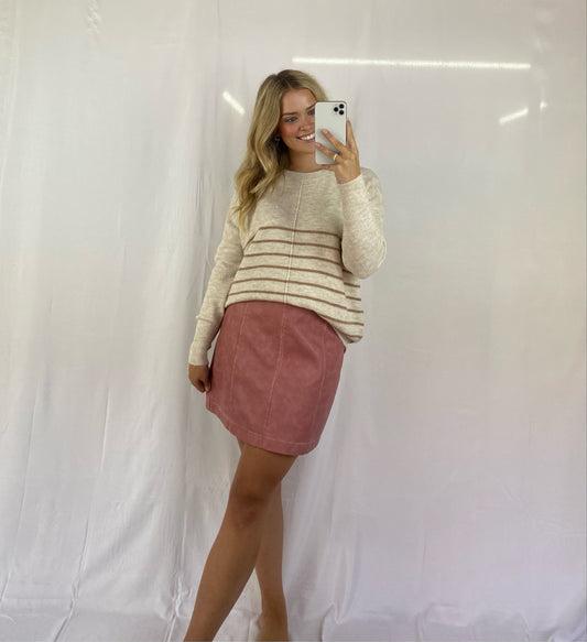 Cream Stripe Sweater