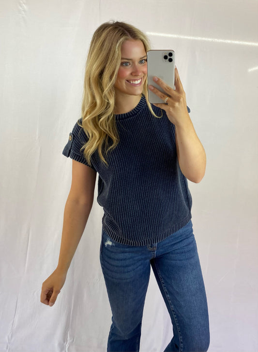 Sweater with Buttons Down the Back