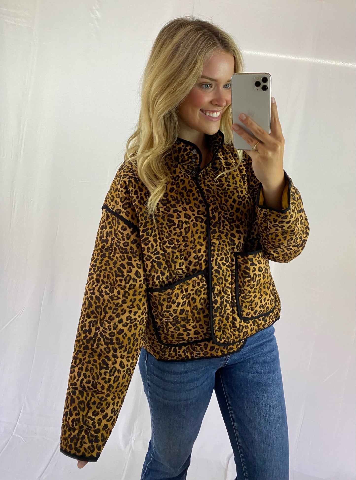 Leopard Quilted Puffer Jacket