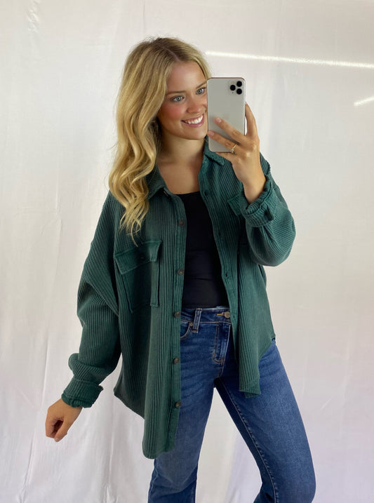 Hunter Green Shacket