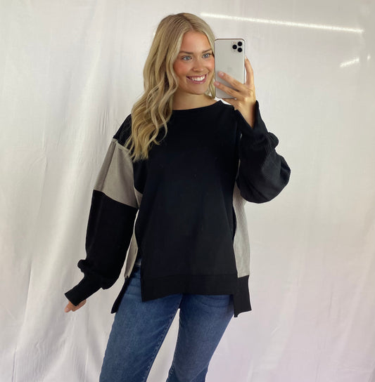Oversized Colorblock Pullover