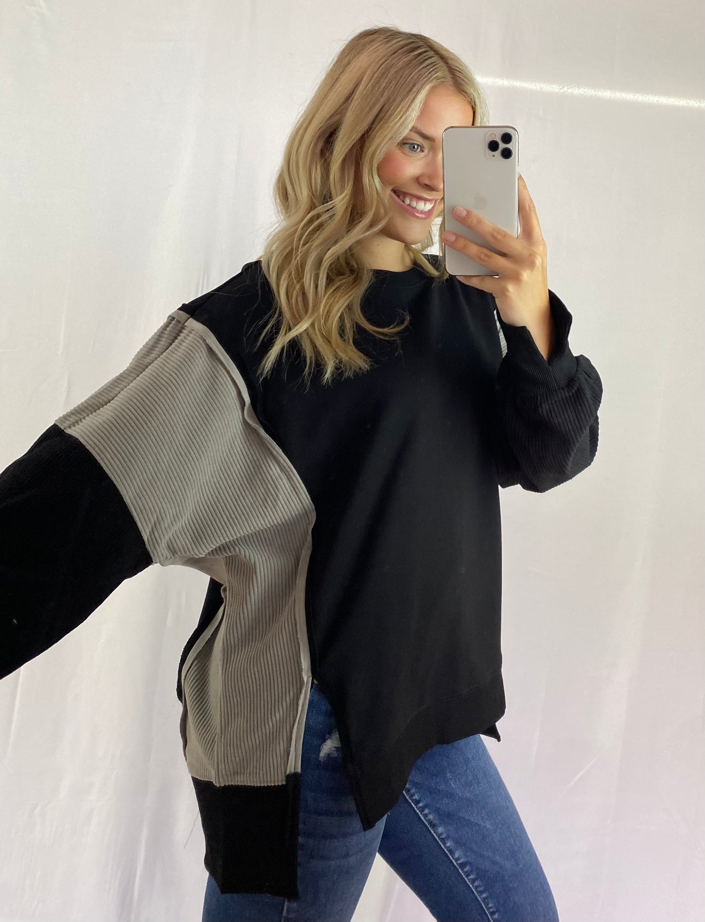 Oversized Colorblock Pullover
