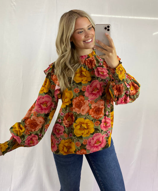 Bold Floral Blouse