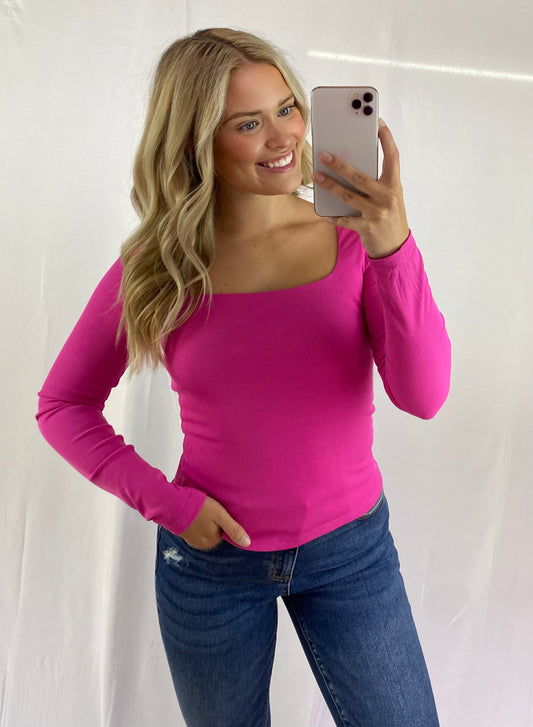 Baby ribbed Square Neck Top