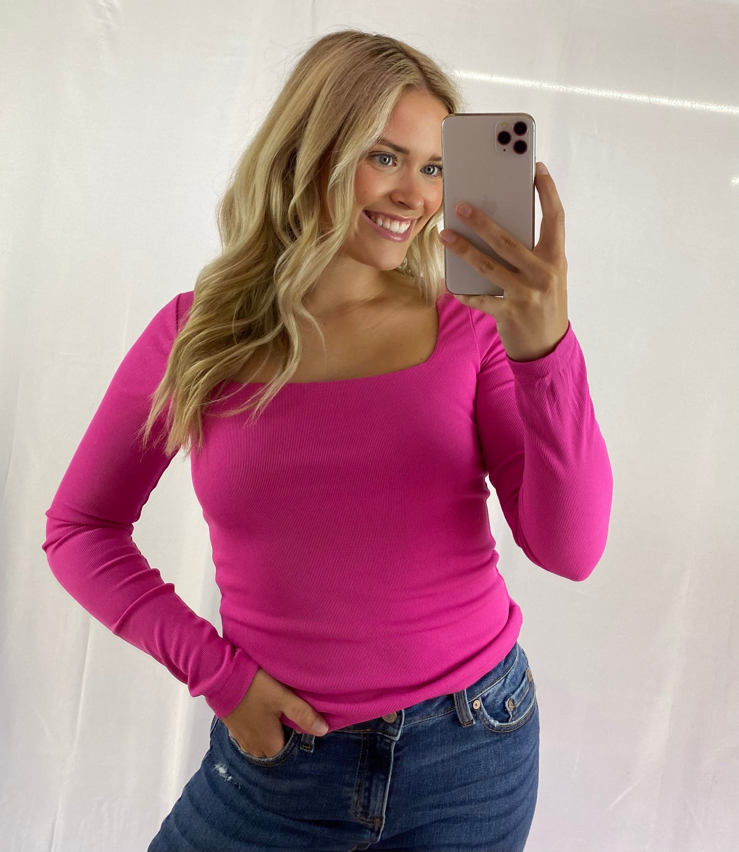 Baby ribbed Square Neck Top