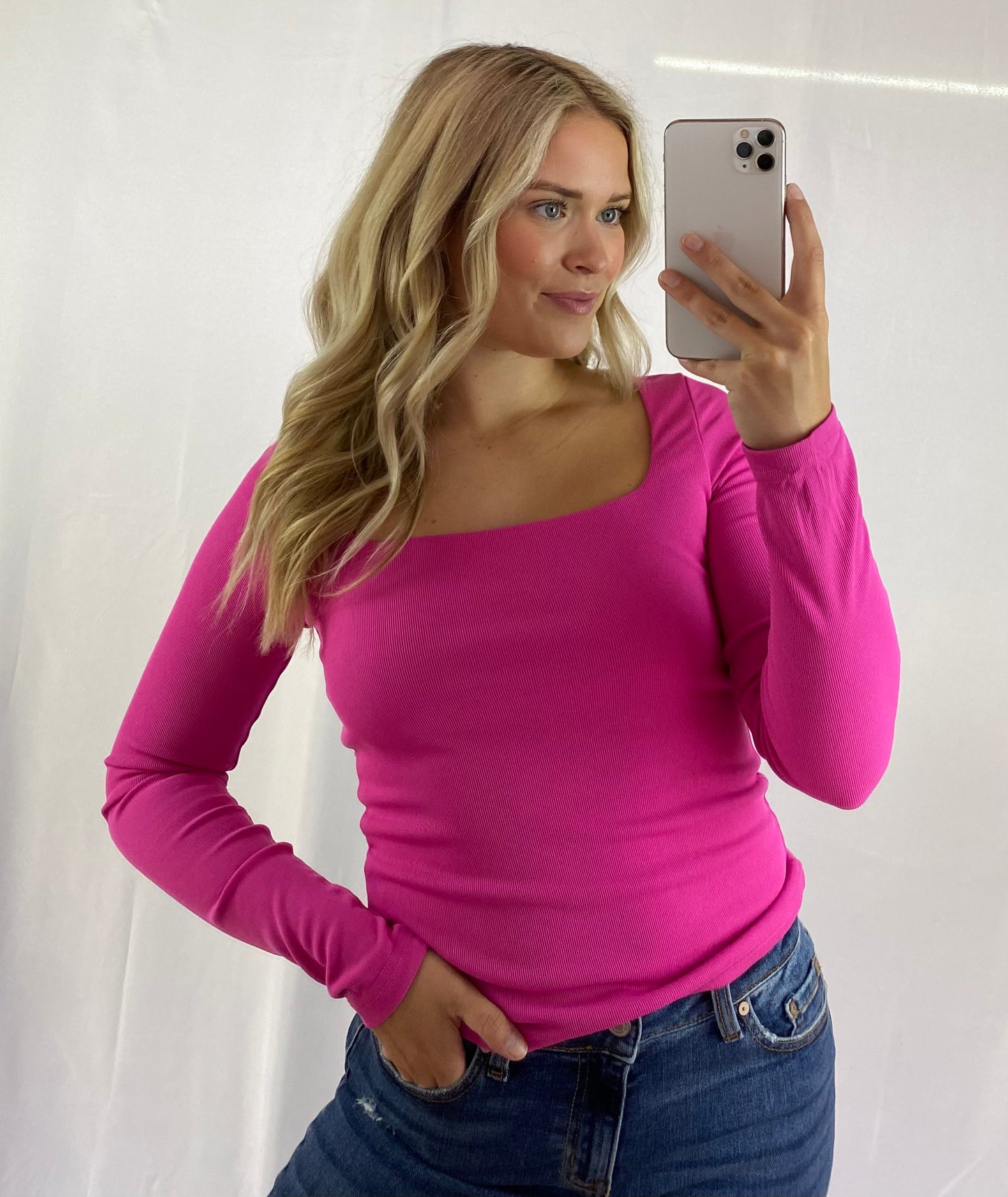 Baby ribbed Square Neck Top
