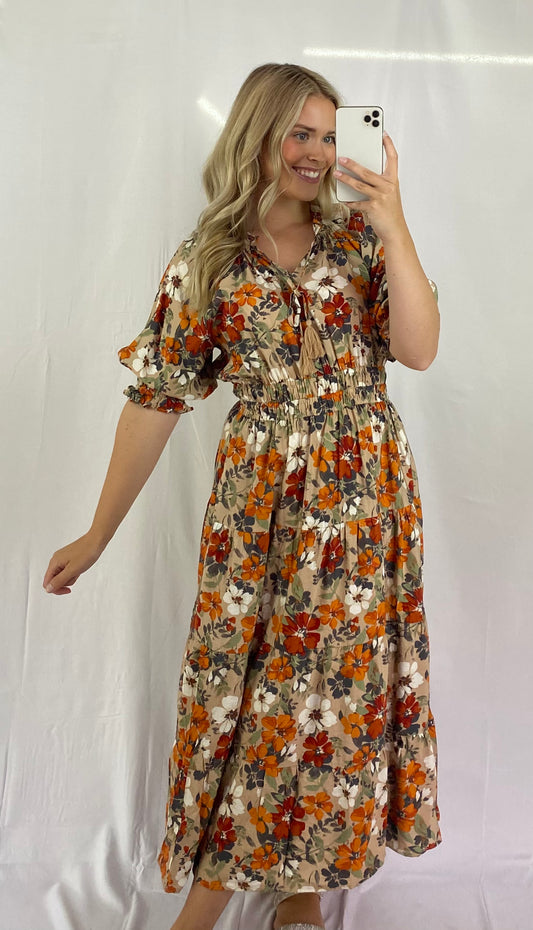 Watercolor Flower Pattern Dress