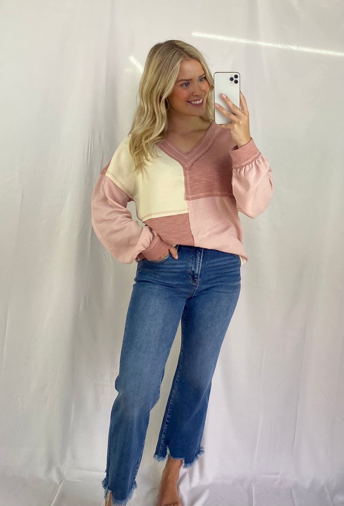 Mid Rise Crop Straight Jeans