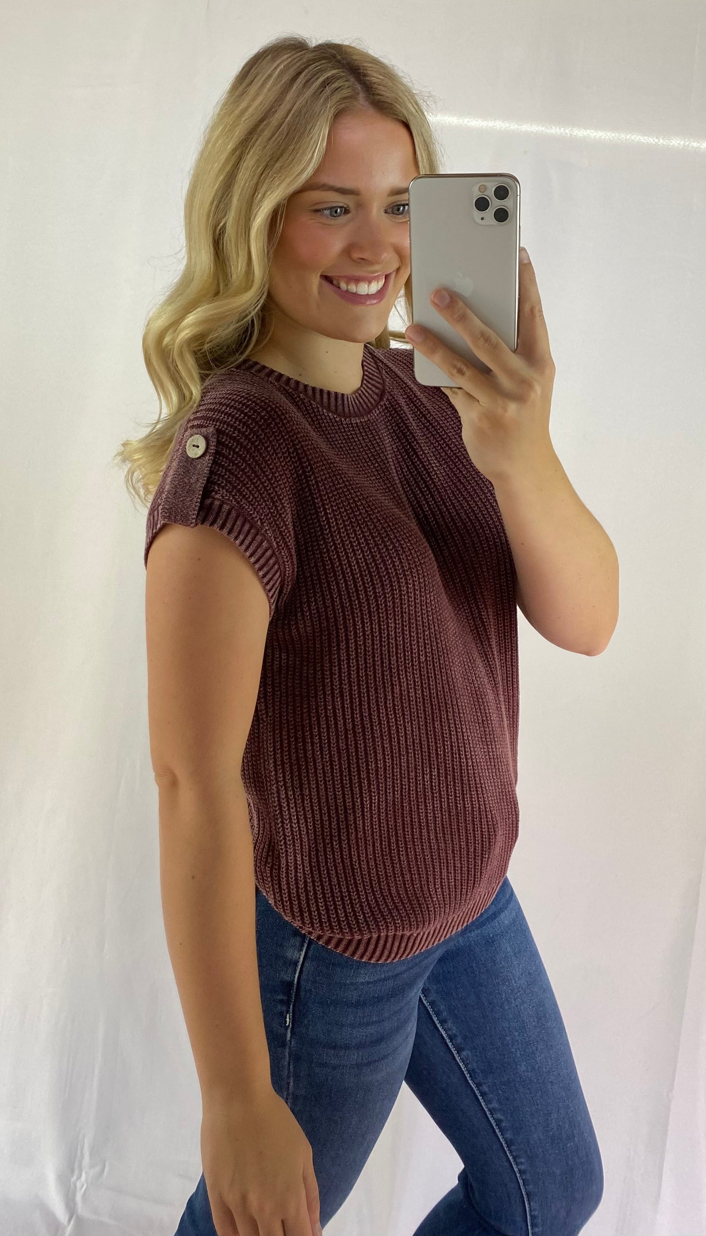 Sweater with Buttons Down the Back