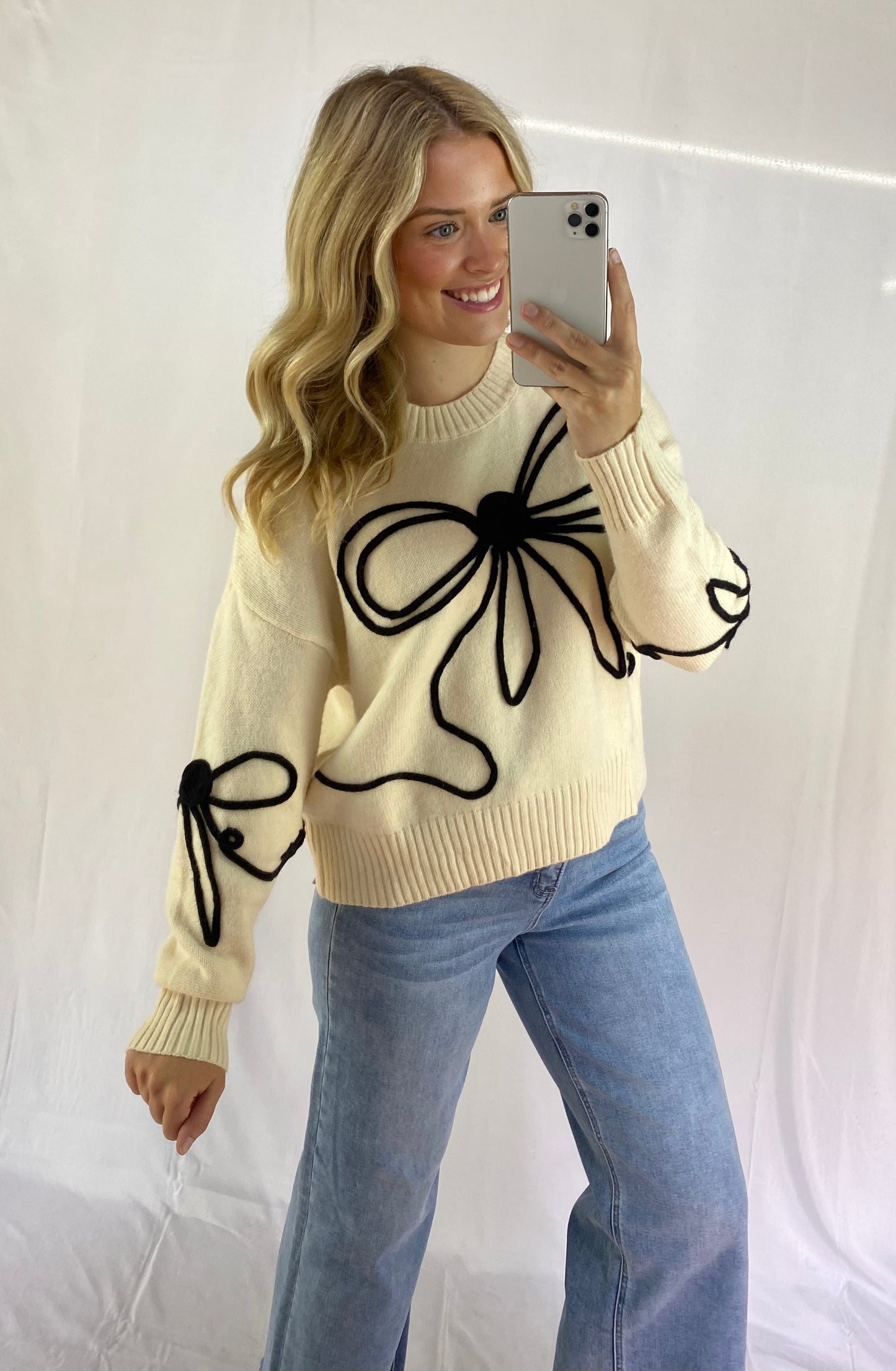 Ivory Bow Sweater