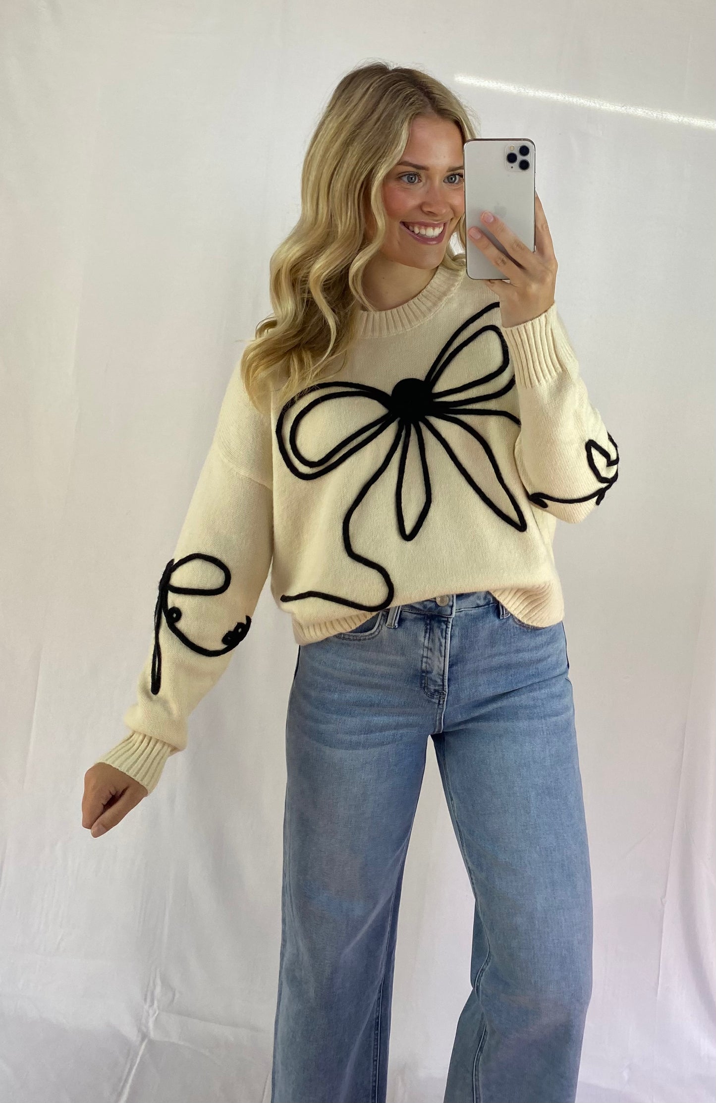 Ivory Bow Sweater