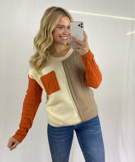 Autumn Glow Colorblock Sweater