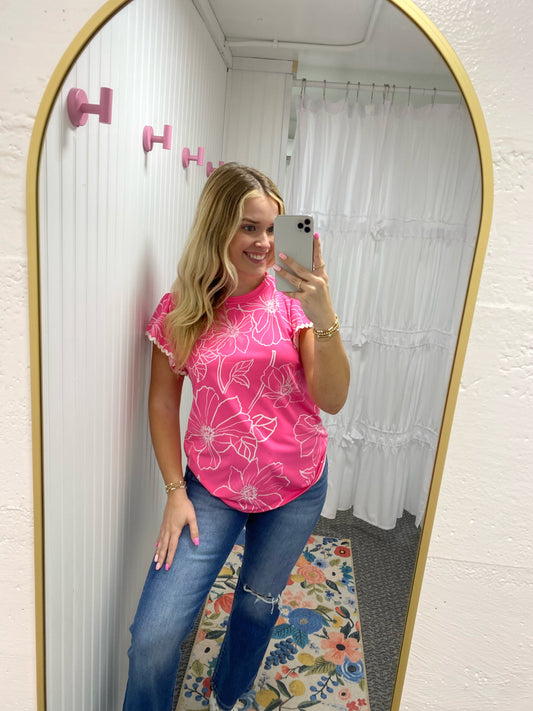 Hot Pink Flower Top