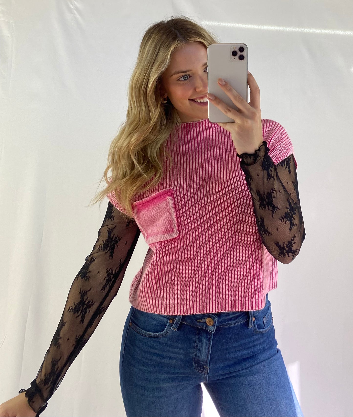 Cropped Mock Neck Sweater