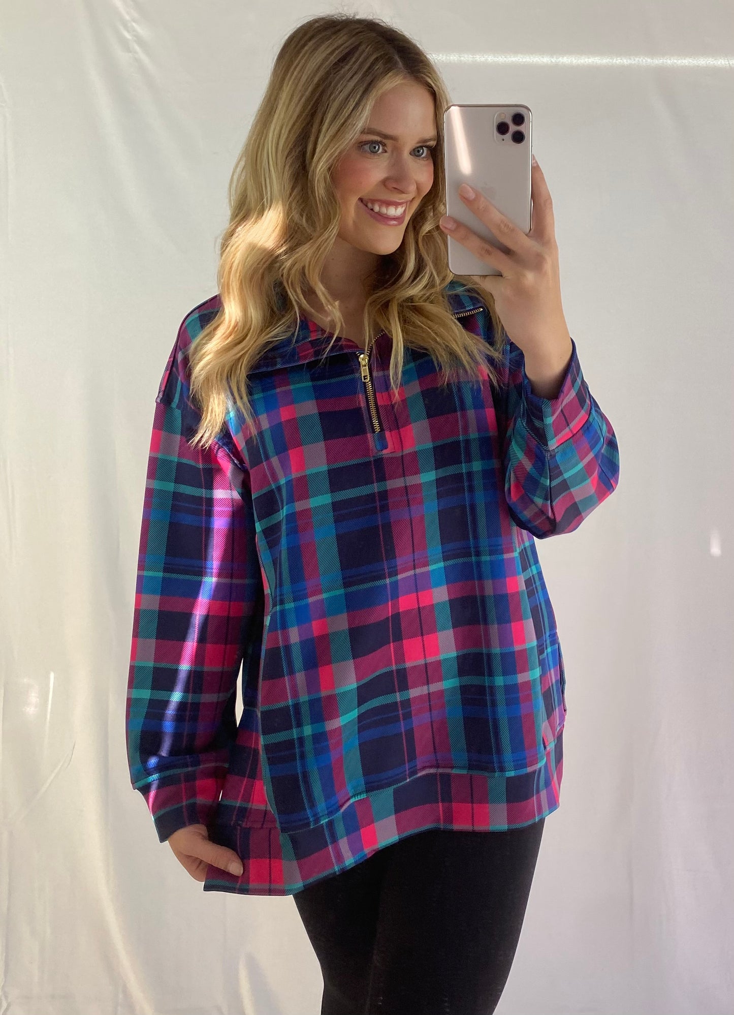 Everyday Pullover- Plaid Pop