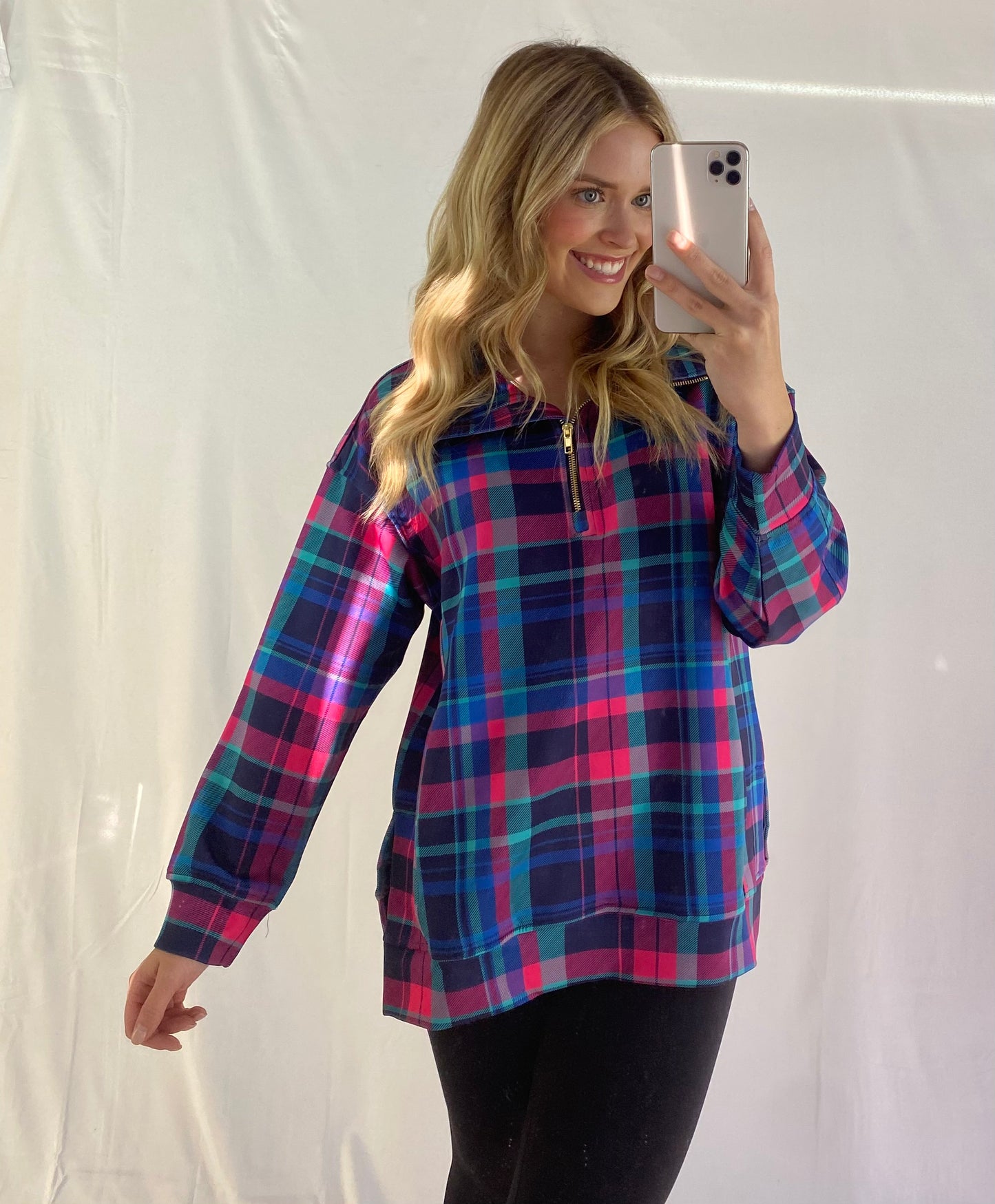 Everyday Pullover- Plaid Pop