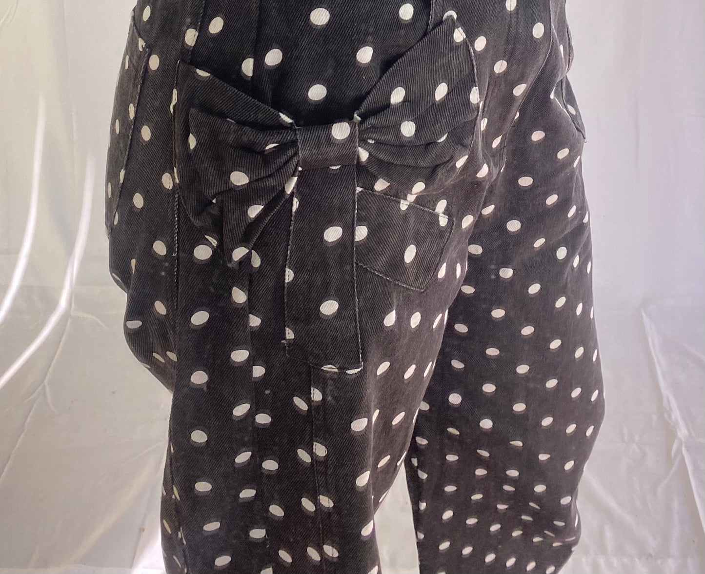 High Rise Polka Dot Denim Pants