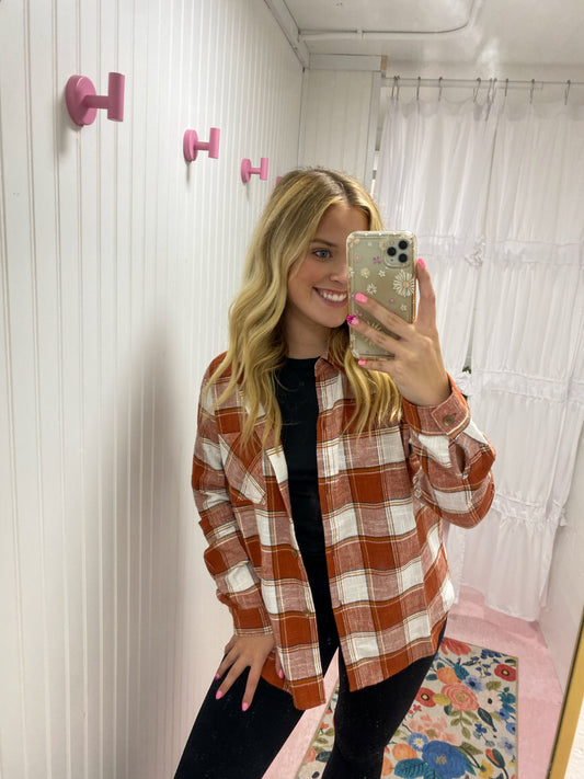 Cotton Plaid Shacket