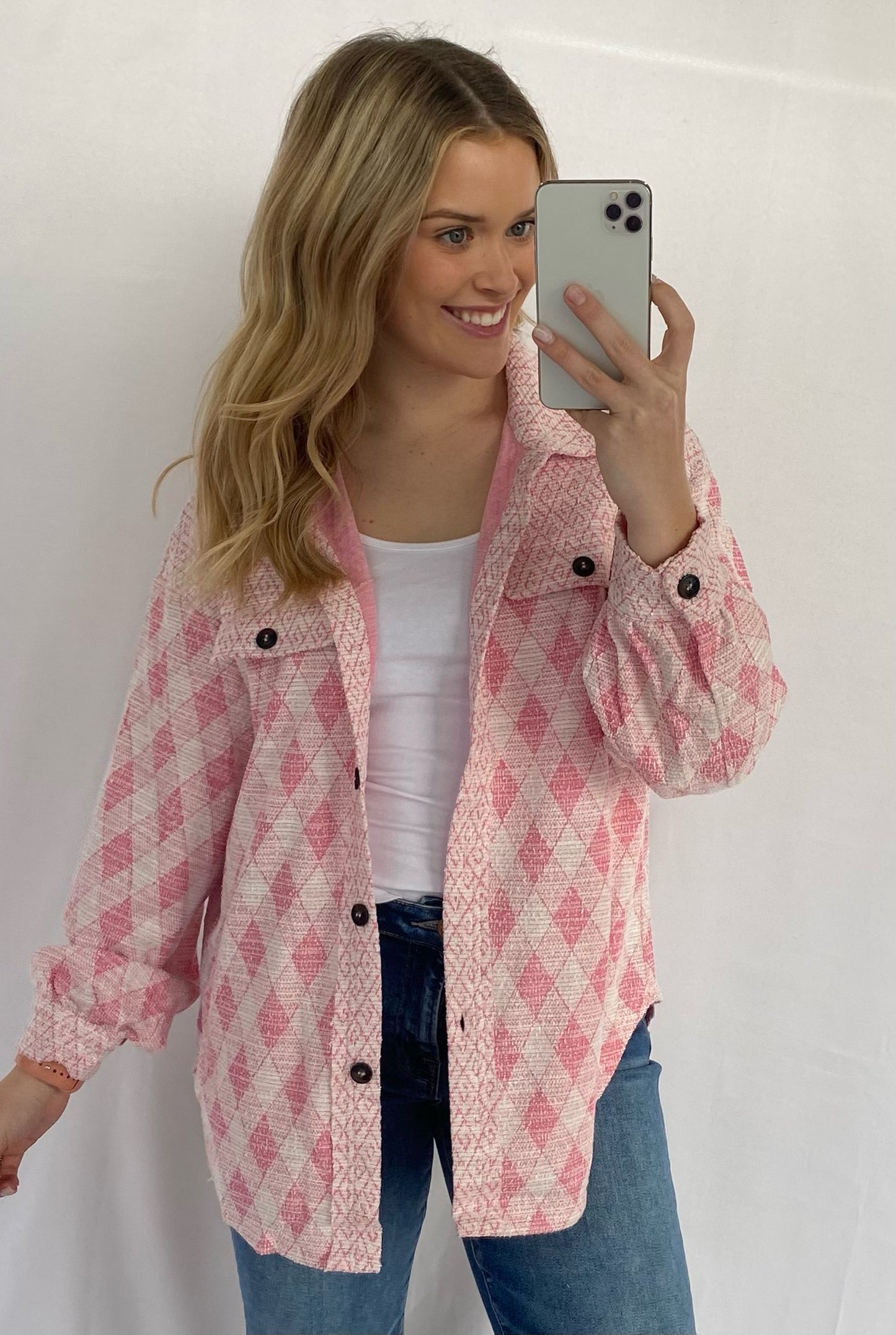 Textured Pink Shacket