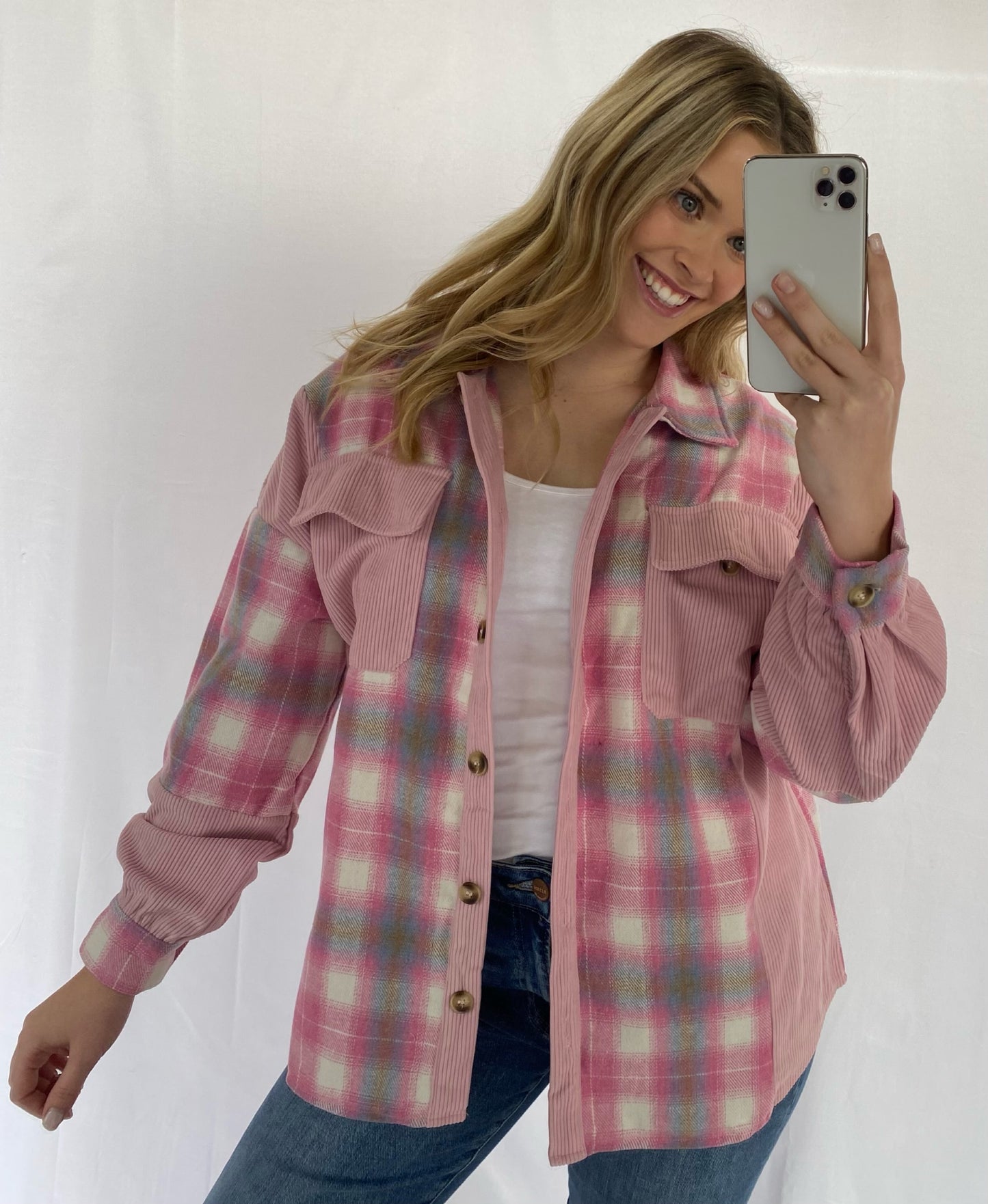 Pink Plaid Shacket