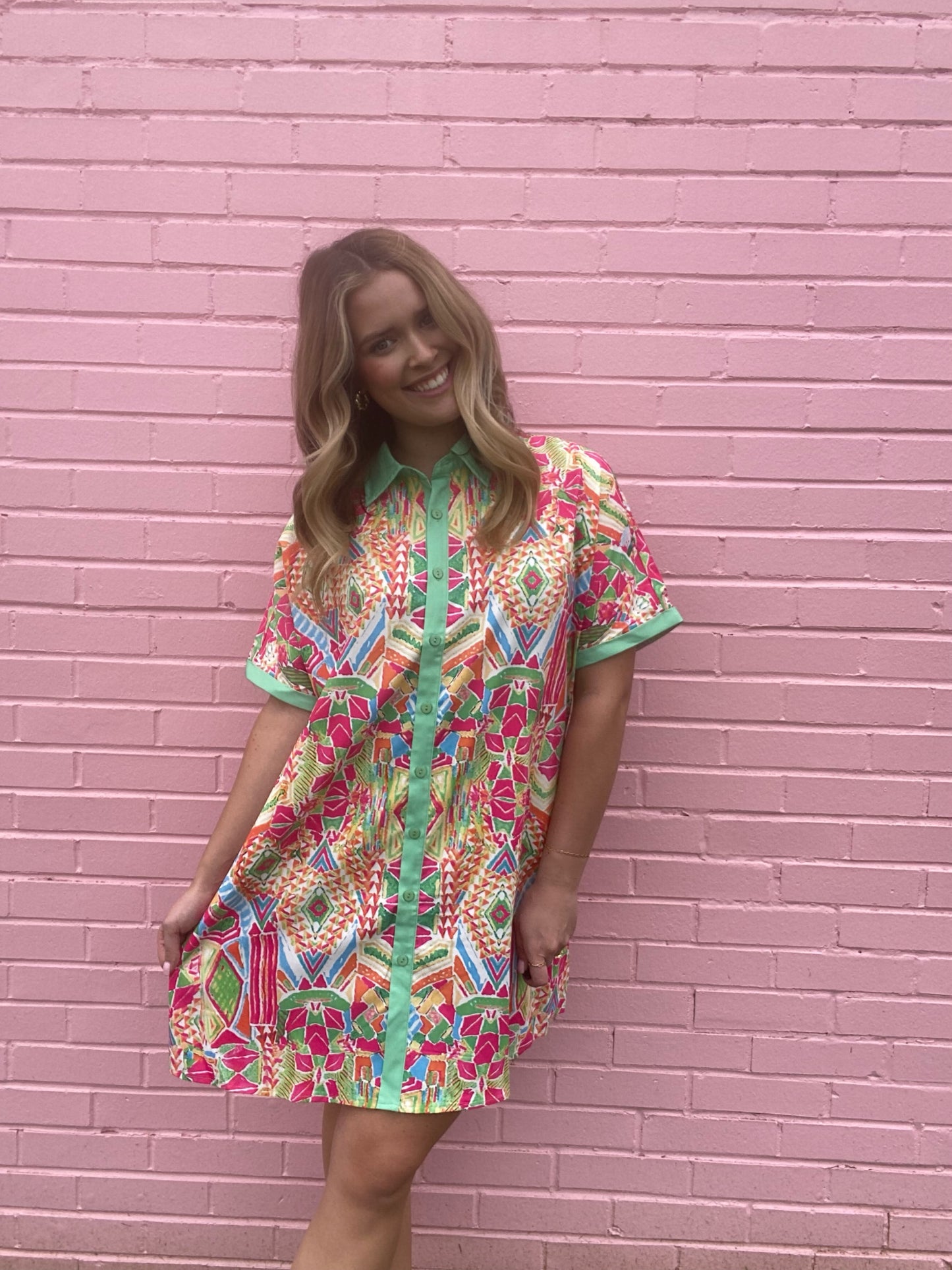 Geometric Print Dress