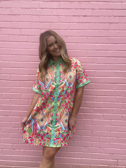 Geometric Print Dress