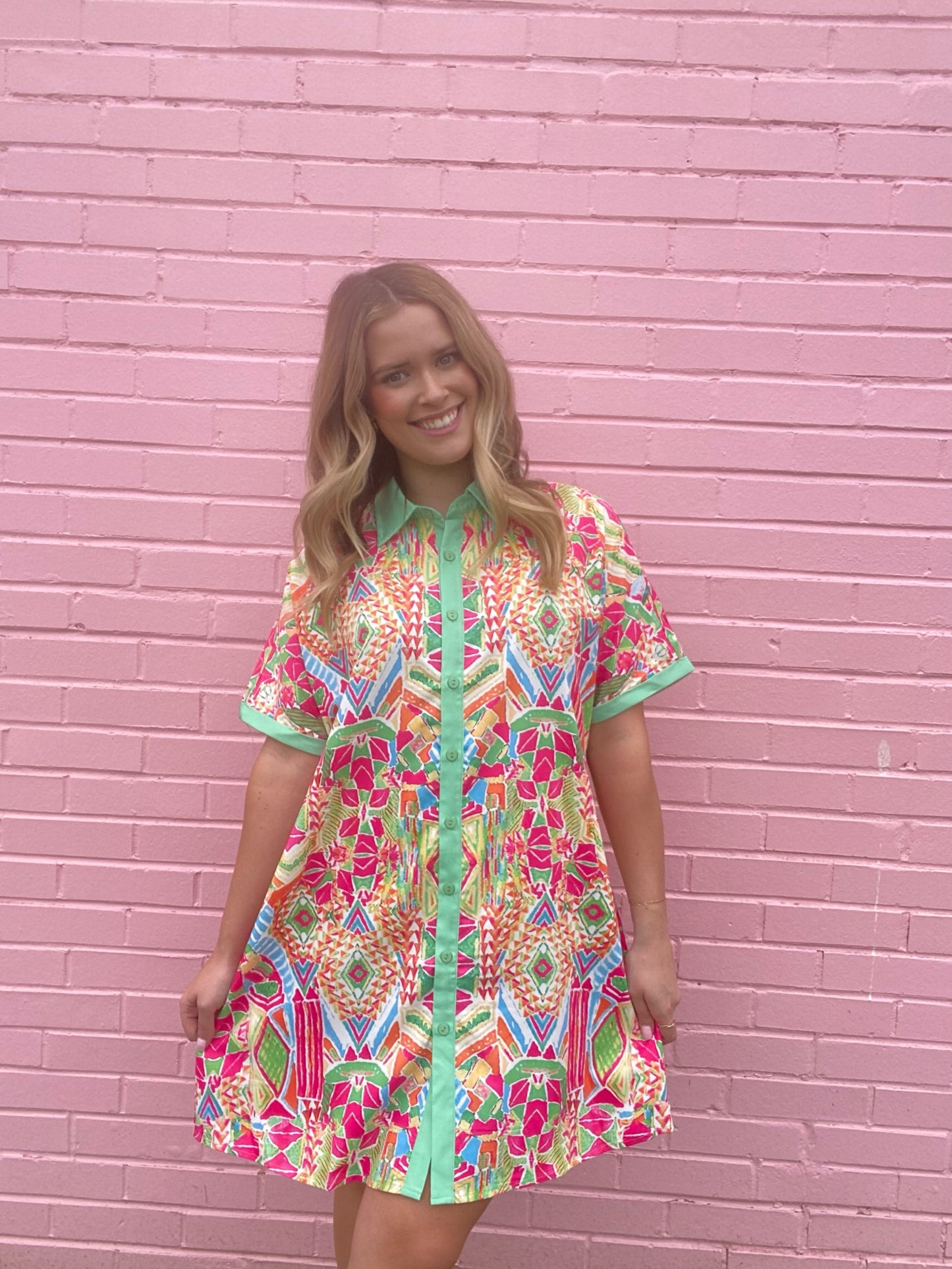 Geometric Print Dress