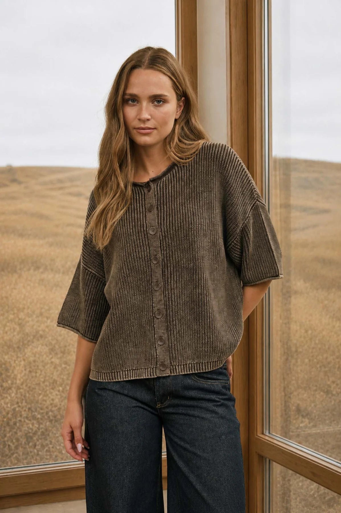 MADDIE ROLLED EDGE CARDIGAN