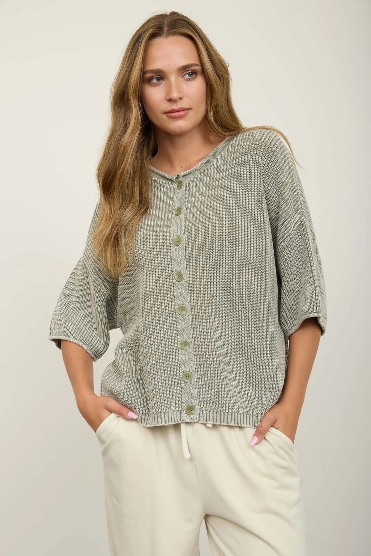 MADDIE ROLLED EDGE CARDIGAN