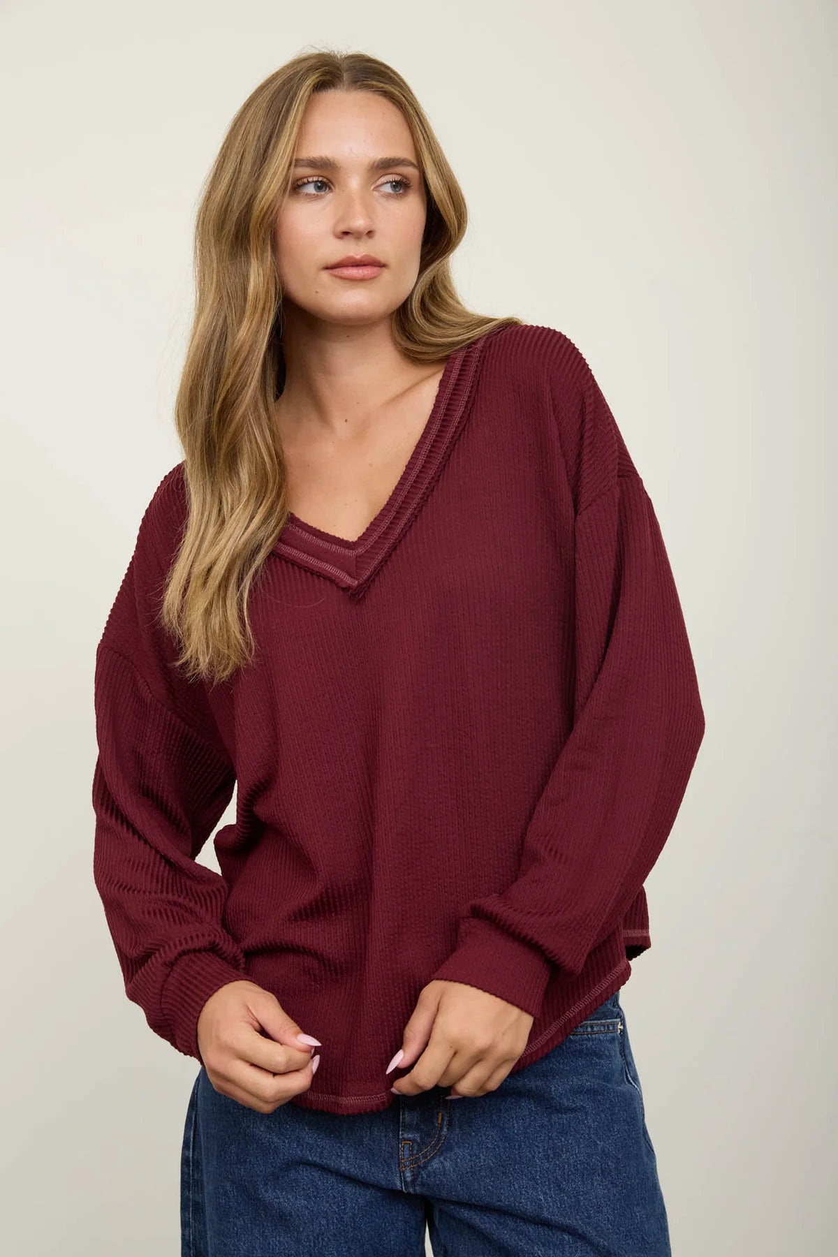 TIFFANY TEXTURED KNIT TOP